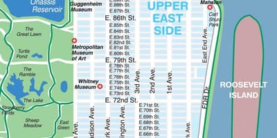 வரைபடம் அப்பர் ஈஸ்ட் சைட் மன்ஹாட்டன்